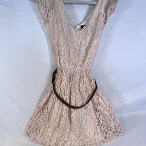 Want and Need Cream Lace Mini Dress Size Small Boho Romantic Party Casual